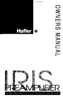 Hafler Iris-Preamp - Owners Manual